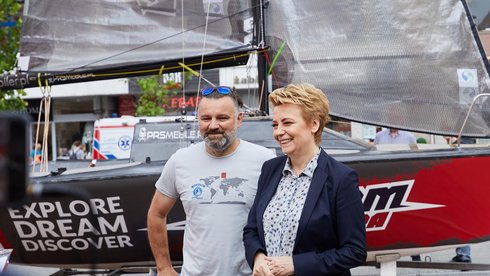 Kciuki za powodzenie rejsu trzymać będzie prezydent Łodzi Hanna Zdanowska fot. Sebastian Glapiński / UMŁ