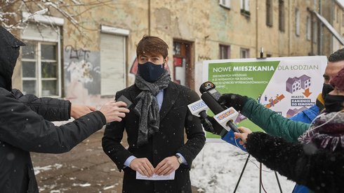 Konferencja prasowa pierwszego wiceprezydenta Łodzi Adama Pustelnika